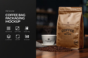 Coffee Bag Packaging Mockup, a Mockup by Ram Studio LLC (Thumbnail 1 of 7)