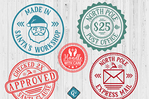 Christmas Post Stamps Bundle. Sticke