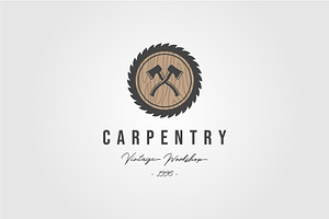 Grinding Carpentry Service Logo