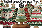 Crochet Christmas Tree Clipart, an Illustration by Black Bird Studio (Thumbnail 1 of 6)