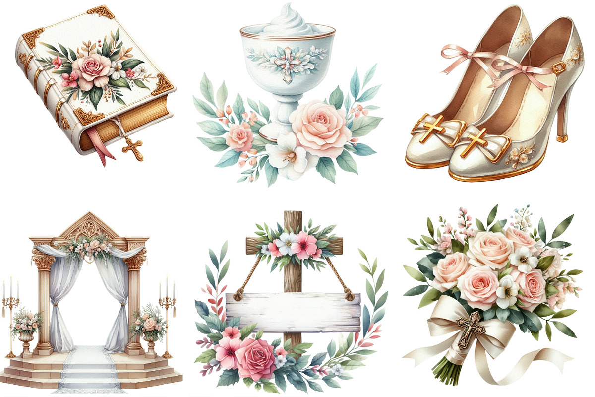 Watercolor Cute Girl Clipart Bundle, an Illustration by Designking (Photo 3 of 4)