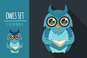 owls set, an Animal Illustration by adi katz (Thumbnail 2 of 5)