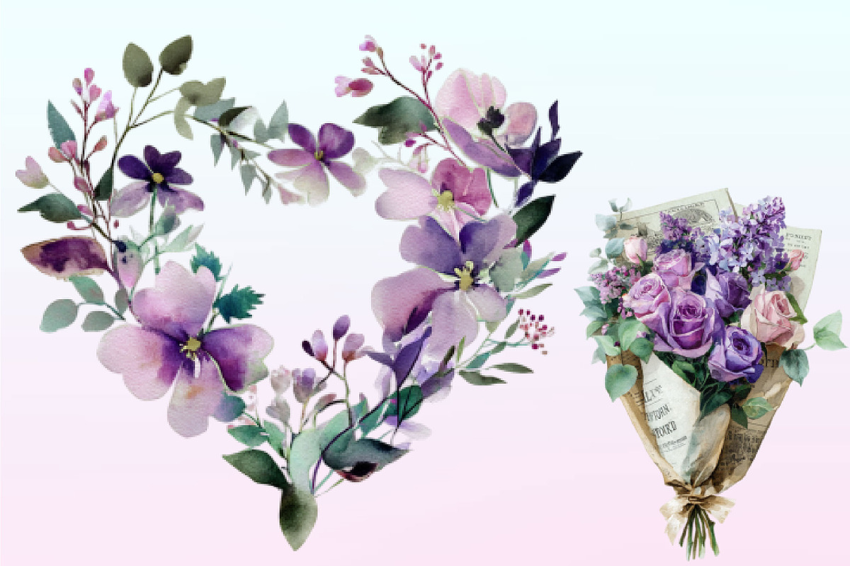 Purple Mother's Day Clipart, a Graphic by CitraGraphics (Photo 2 of 4)