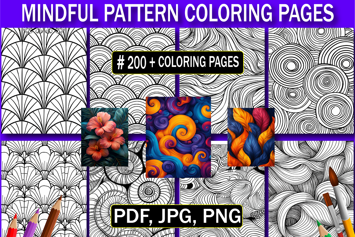 Mindful Pattern Coloring Pages, a Healthcare Illustration by Design Zone (Photo 1 of 7)
