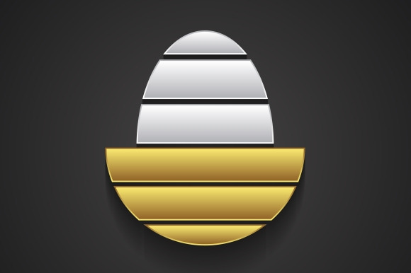 Logo Template In Shape Of Golden Egg