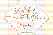 Watercolor Stripes Gold Foil Papers, a Pattern Graphic by Indie Grace Design (Thumbnail 2 of 3)