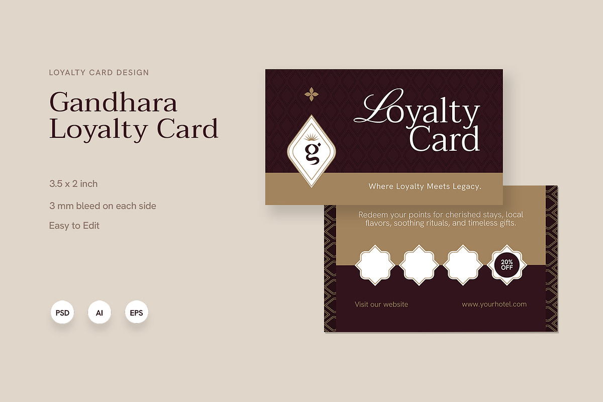 Gandhara Sanctuary - Loyalty Card, a Print Template by Fannan Studio (Photo 1 of 3)