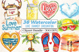 Love Summer Sublimation Bundle, an Illustration by DreamCafeArt