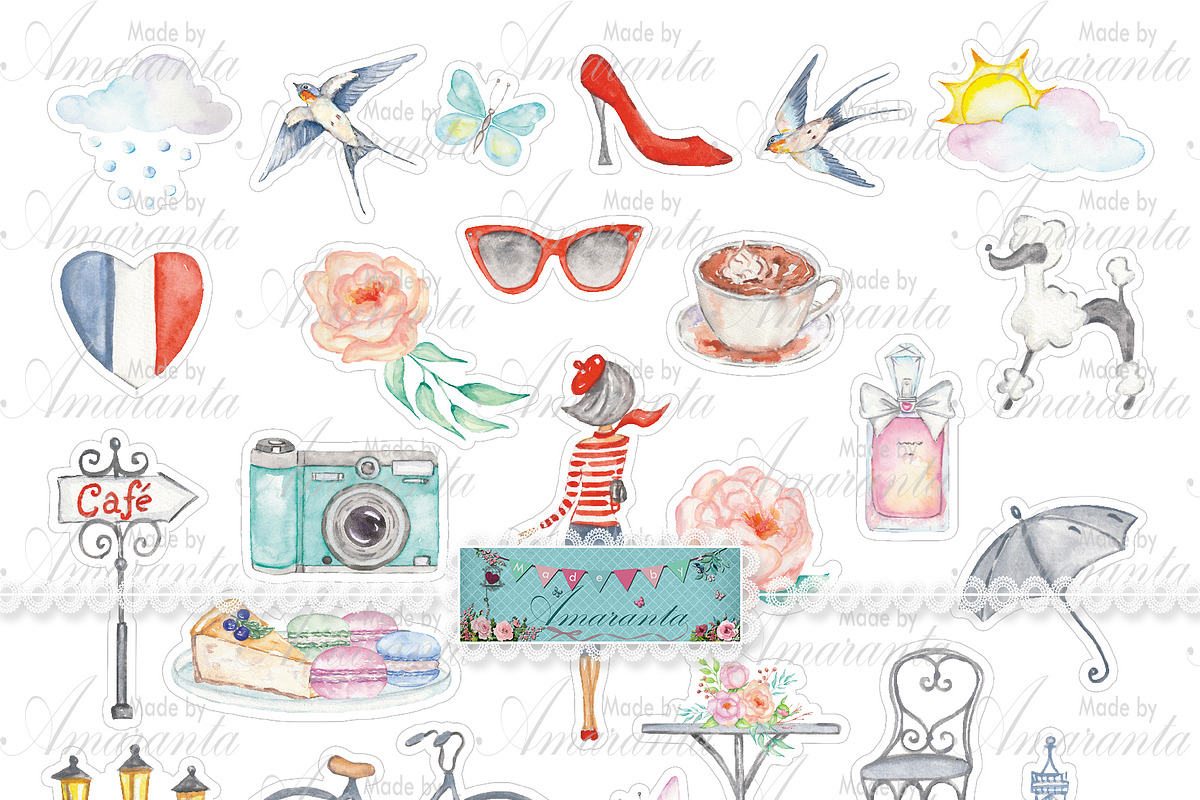 París - patrones y recortables, a Pattern Graphic by MadeByAmaranta (Photo 5 of 5)