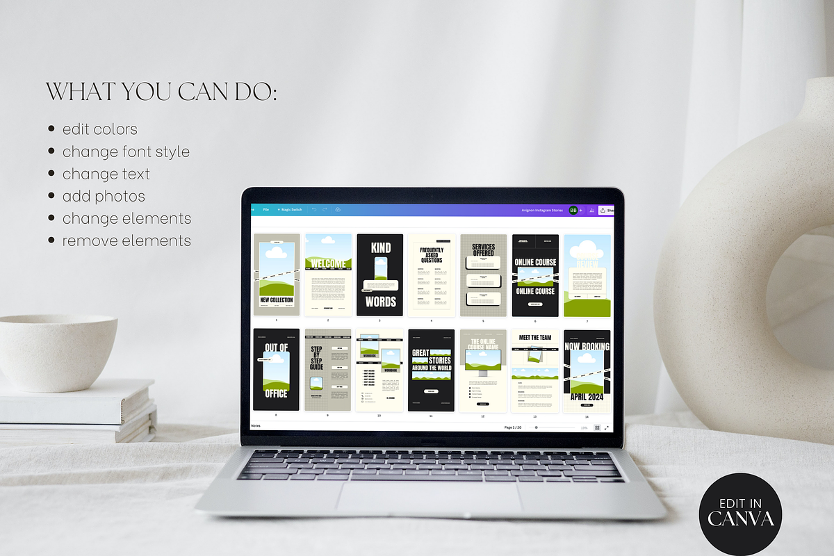 Modern Instagram Stories Posts Canva, a Social Media Template by ...