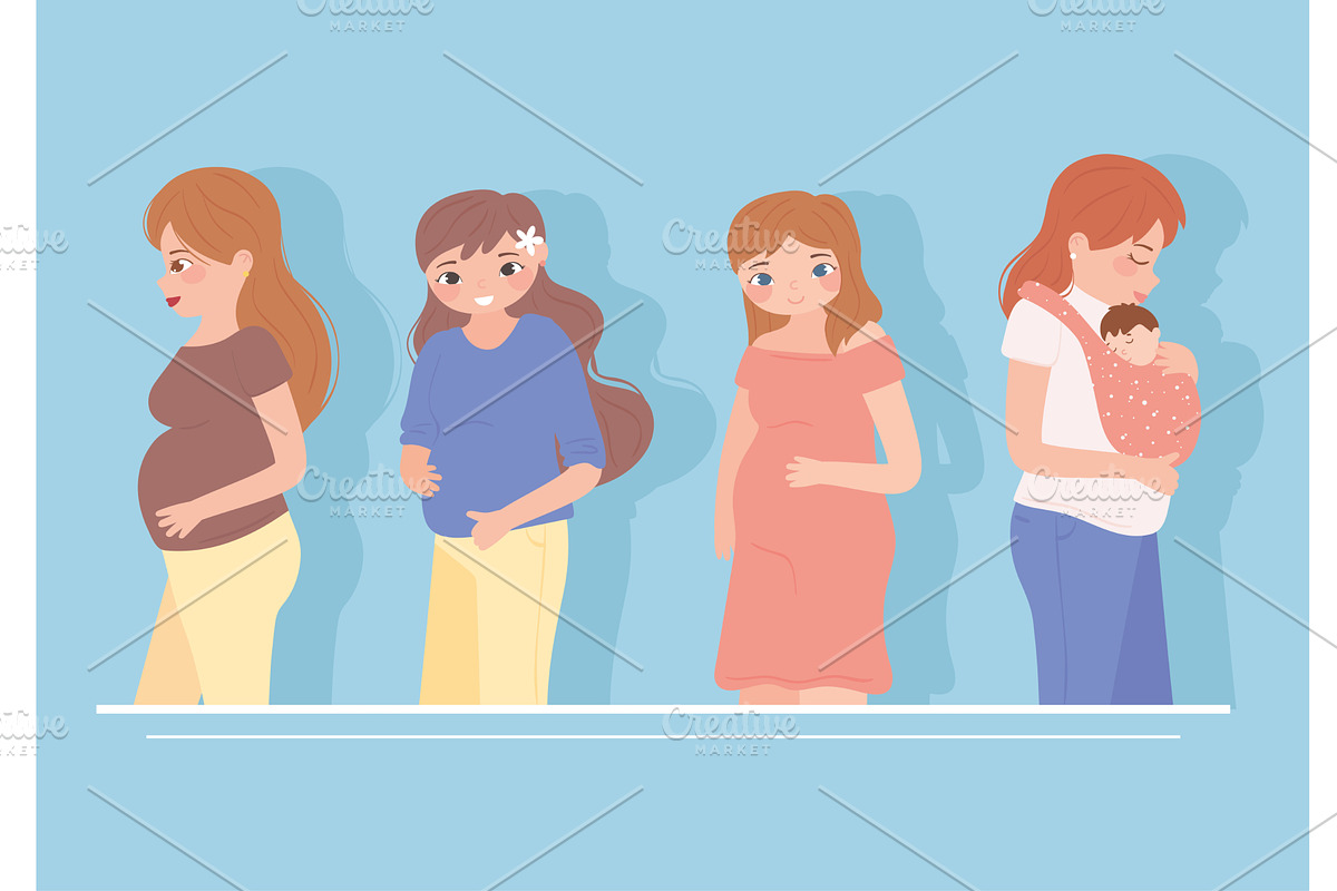 icons pregnant women, a Person Illustration by studiogstock