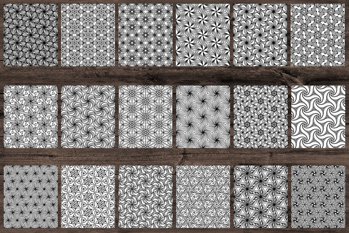 125 seamless hand drawn textures, a Pattern Graphic by Mandarinkas art (Photo 18 of 23)
