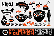 Papercut Style Sushi Elements, a Food Illustration by Astro Circo (Thumbnail 3 of 9)