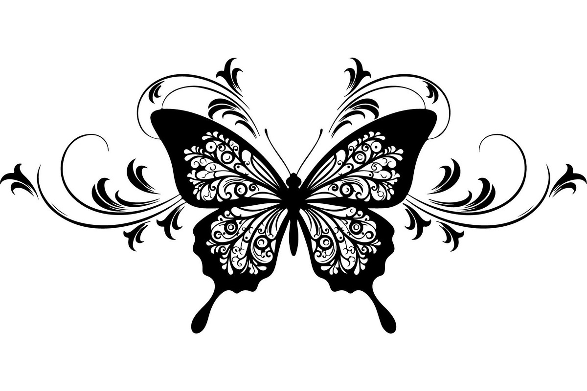 Butterfly Silhouette Bundle, a Decorative Illustration by Designer_Momina (Photo 7 of 20)