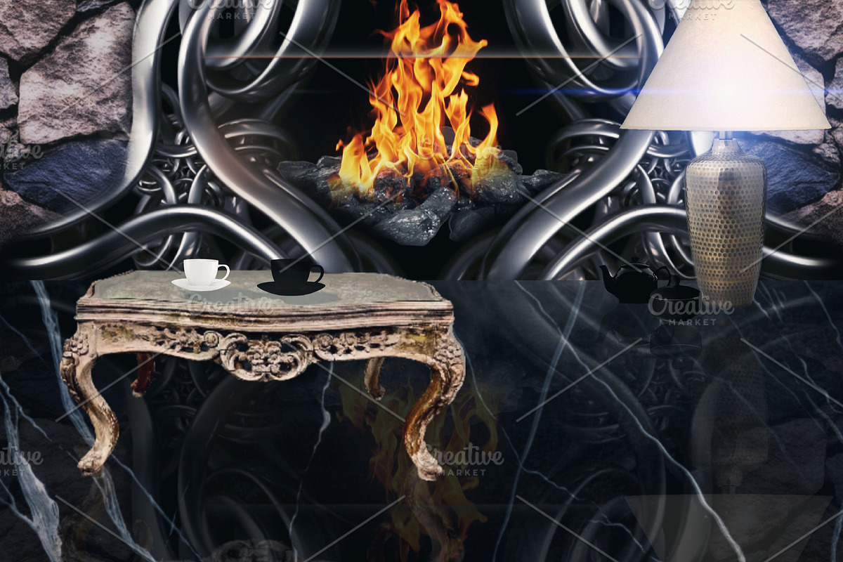 Vintage interior, a Design Template by The black alabaster