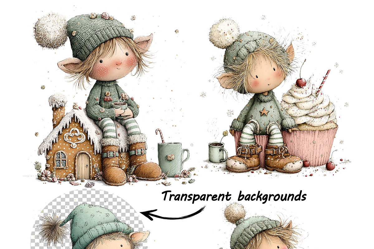 Whimsical Festive Christmas Elf, a Graphic by one-touch (Photo 8 of 10)
