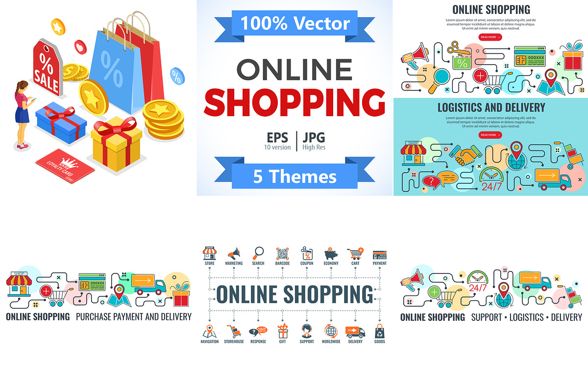 Online Internet Shopping Delivery, a Finance Illustration by TAlex (Photo 1 of 6)