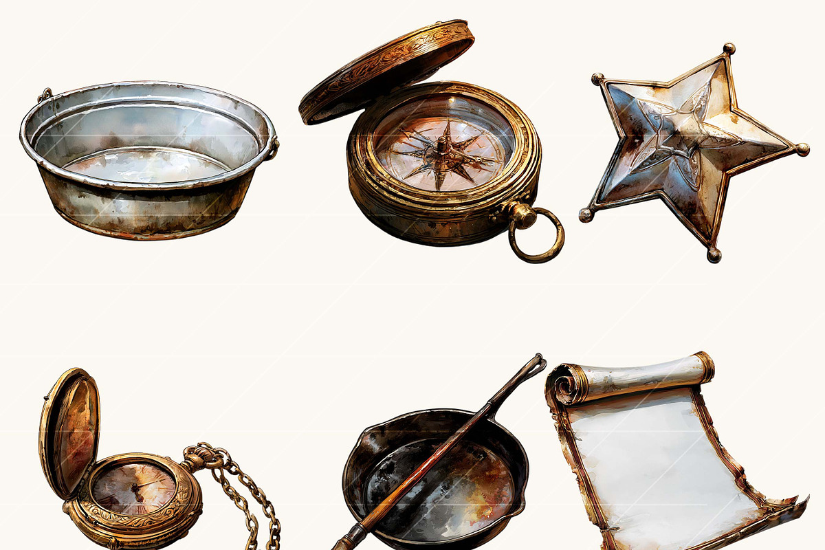 Watercolor Western Clipart Bundle, an Object Illustration by BusyDaydesign (Photo 2 of 9)