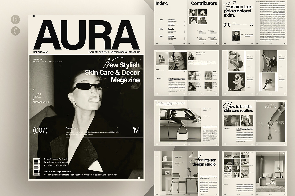 AURA | Minimal Magazine Template, a Magazine Template by ArtisanaAura (Photo 1 of 14)