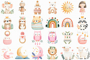 Boho Baby watercolor Clipart, an Illustration by Libby Wishes (Thumbnail 2 of 7)
