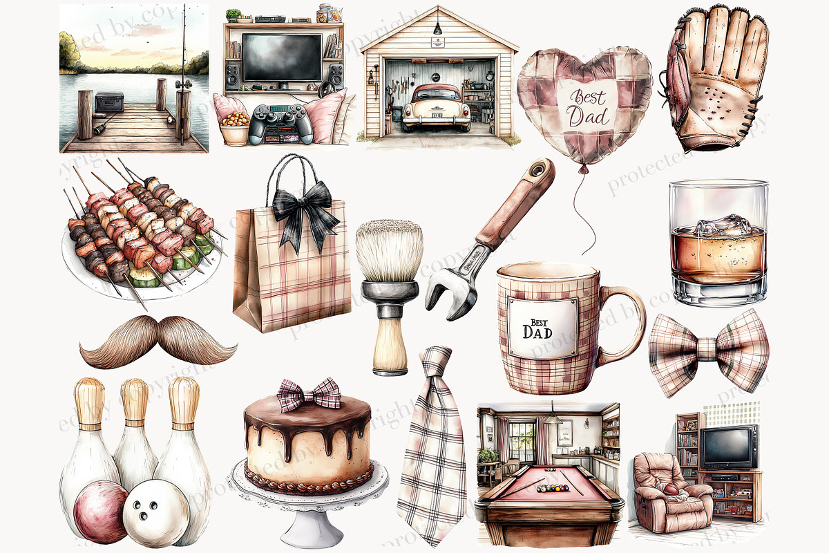 Fathers Day Clipart PNG, a Person Illustration by GlamArtZhanna (Photo 4 of 8)