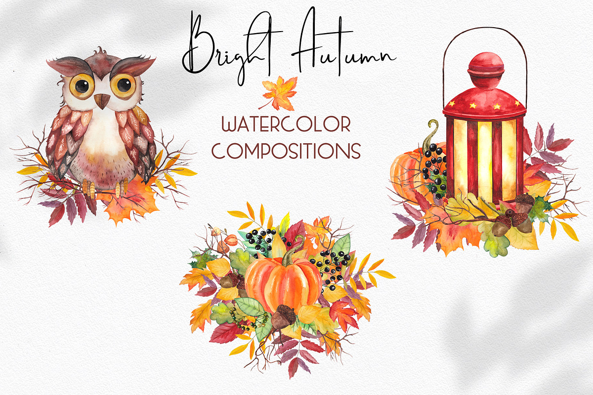 Watercolor Bright Autumn, an Object Graphic by Ana-Sakuta (Photo 2 of 10)