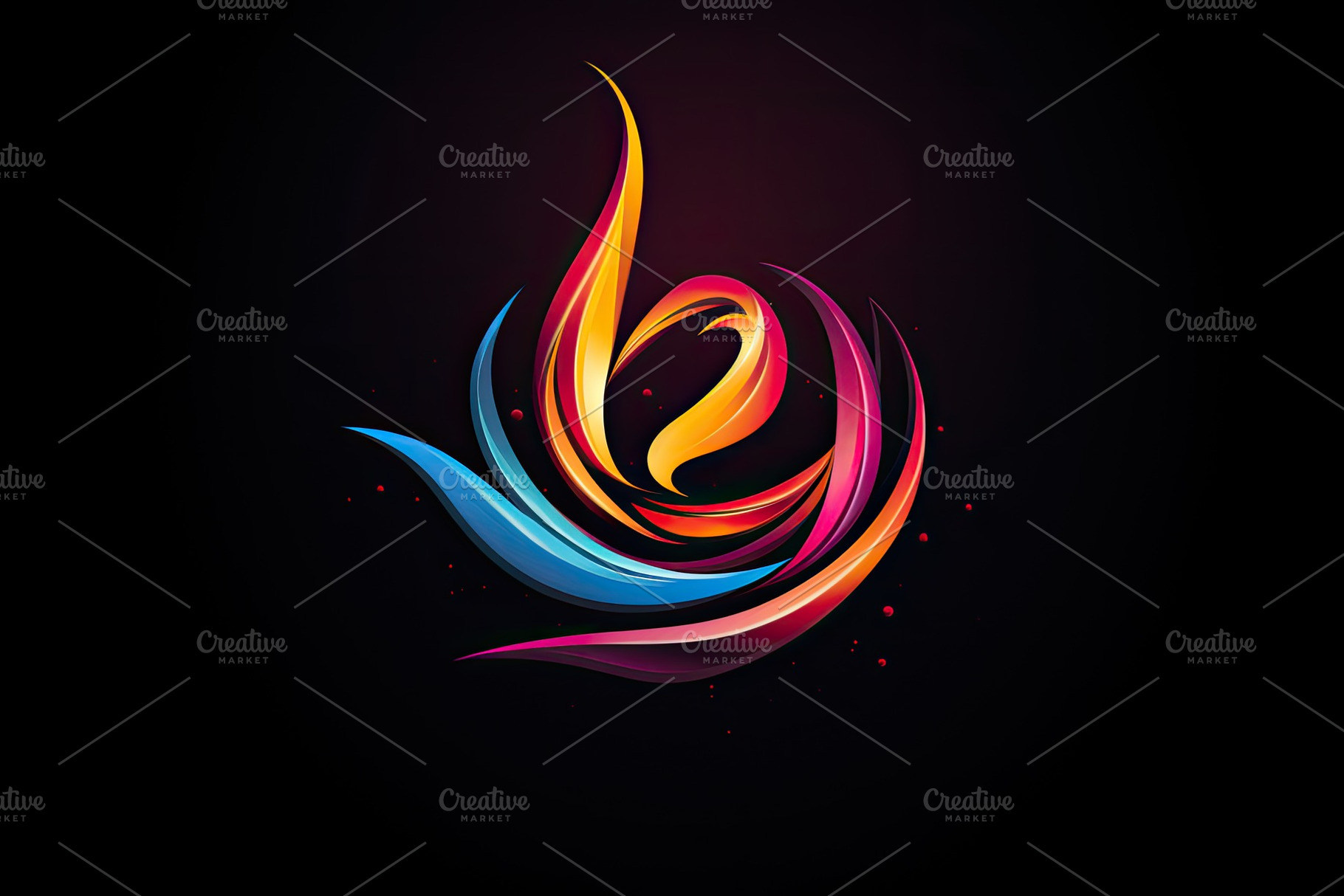 Modern gradient logo shape in dark b, a Photo by SaroStock