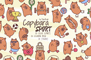 Cute Capybara Sporty Style, a Sport Illustration by Palau (Thumbnail 1 of 12)