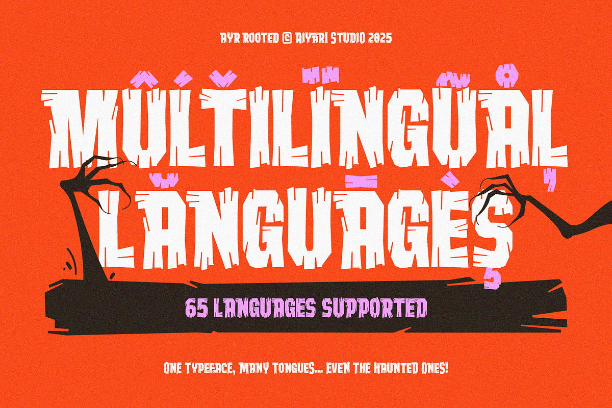 Rooted Display Typeface, a Sans Serif Font by Aiyari (Photo 5 of 12)
