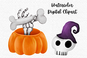 Halloween pumpkin watercolor clipart, an Illustration by AkiraVilla (Thumbnail 6 of 10)