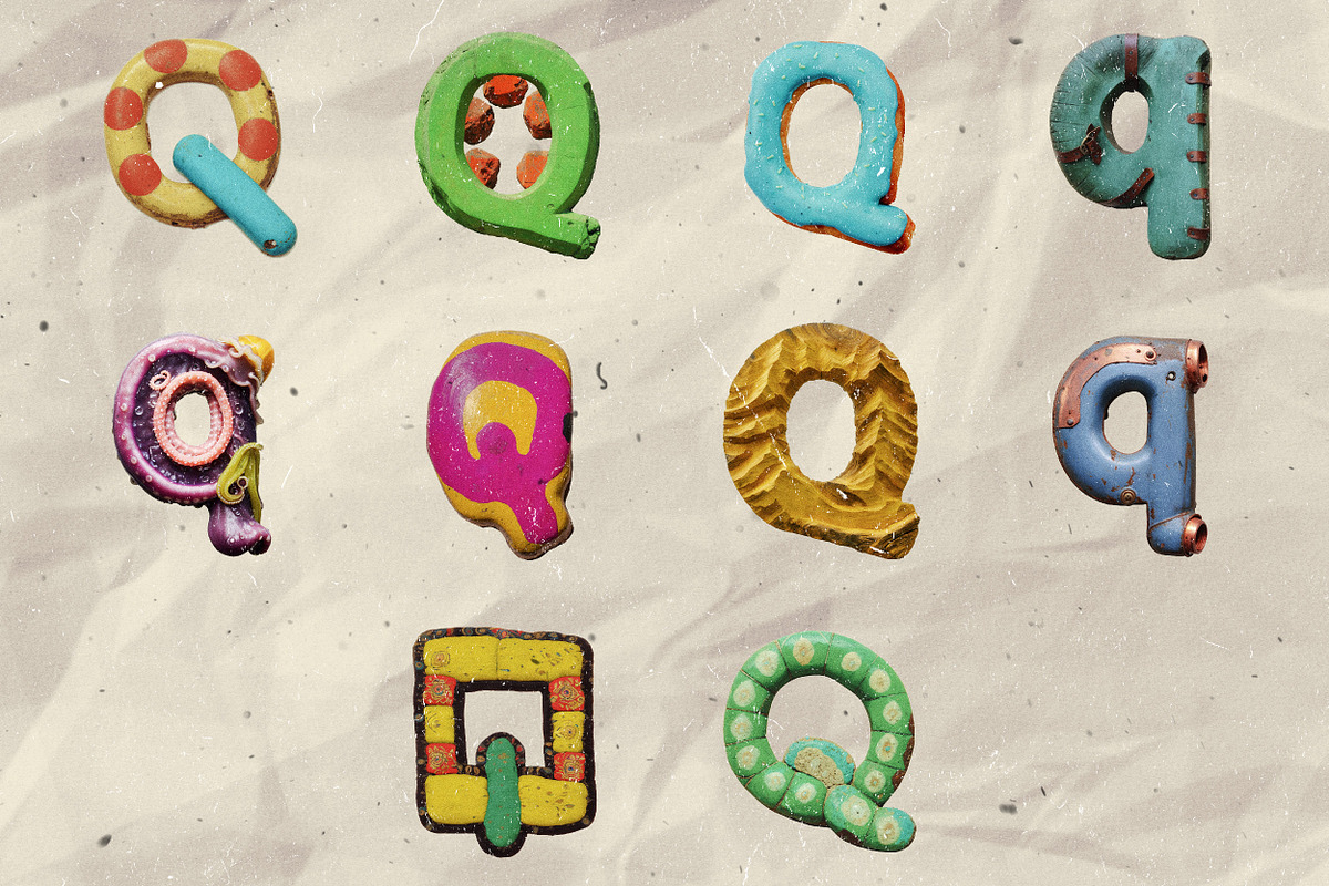 260 Stylized Alphabets (for collage), an Object Graphic by Megan Aili Designs (Photo 18 of 28)