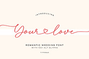 Your Love - Romantic Wedding Font, a Script Font by Typebae (Thumbnail 1 of 8)
