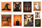 Halloween Postage Stamp Clipart, an Illustration by Designworld (Thumbnail 2 of 5)