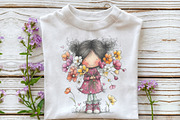 Whimsical Spring Girl Clipart, an Illustration by OK Design (Thumbnail 6 of 6)