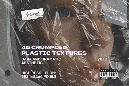 45 High-Resolution Crumpled Plastic