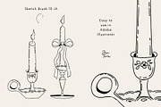 28 Adobe Illustrator Sketch Brushes, a Brush Add-On by Jenteva Art (Thumbnail 12 of 16)
