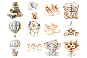 Watercolor Boho Baby boy Clothes Cli, a Seasonal Illustration by Design Market (Thumbnail 4 of 7)