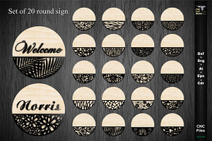 20 svg floral Welcome sign bundles