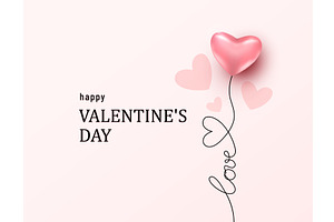Love word with heart one line, an Illustration by Zaie