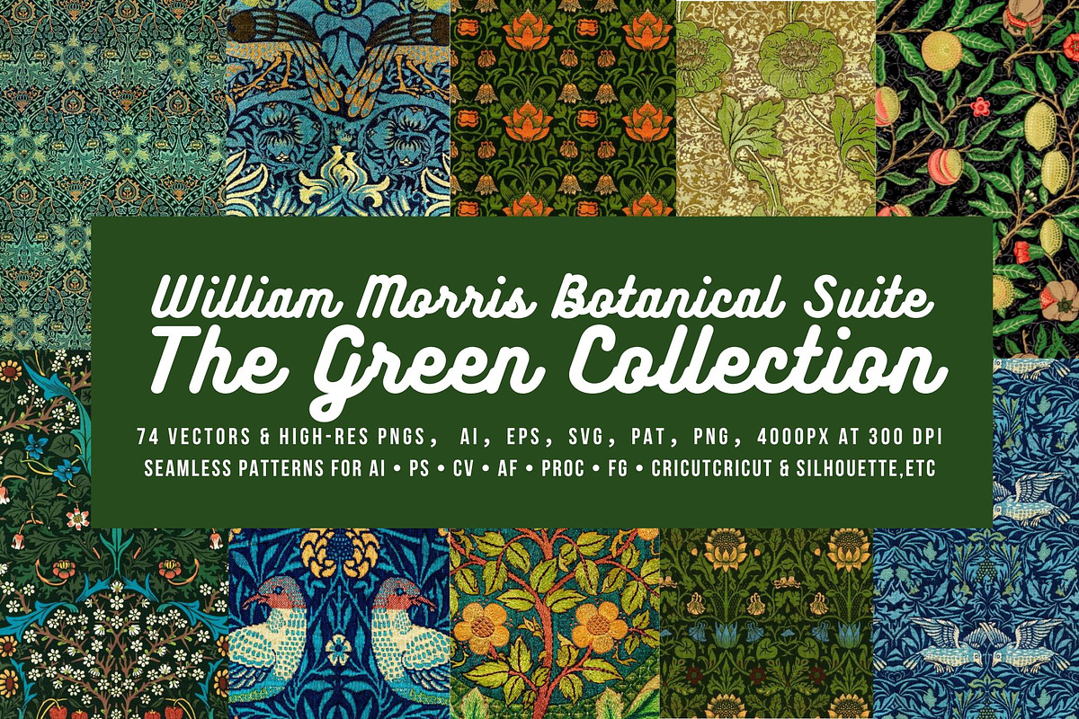 William Morris Seamless Patterns 4, a Pattern Graphic by ARTOZEN DIGITAL (Photo 1 of 10)