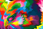 Eagle colorful popart vector artwork, an Animal Illustration by weervector (Thumbnail 2 of 2)