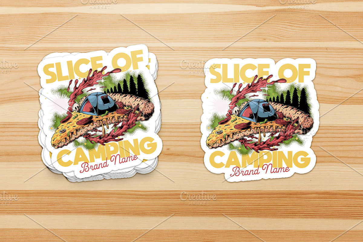 Camping Tent on Giant Pizza Slice, a Branding & Logo Template by Judsart (Photo 3 of 3)