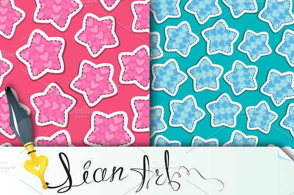 2 Fabric Textures With Stars