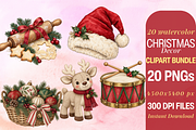 Watercolor Christmas Decor Clipart 1, a Seasonal Illustration by Ink Gallery (Thumbnail 5 of 8)