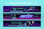 Synthwave Gamers Youtube Cover, a Social Media Template by graphicook (Thumbnail 2 of 3)