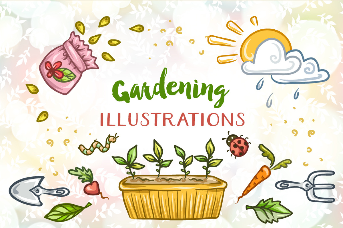 Gardening Illustrations Set, an Illustration by Dreaming_Lucy (Photo 1 of 6)