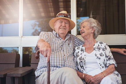 Retired couple taking a break stock photo containing active and adult, a Person Photo by Jacob Lund