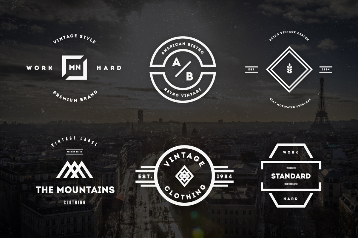 24 Vintage Logos & Badges Bundle, a Branding & Logo Template by Design District (Photo 3 of 5)