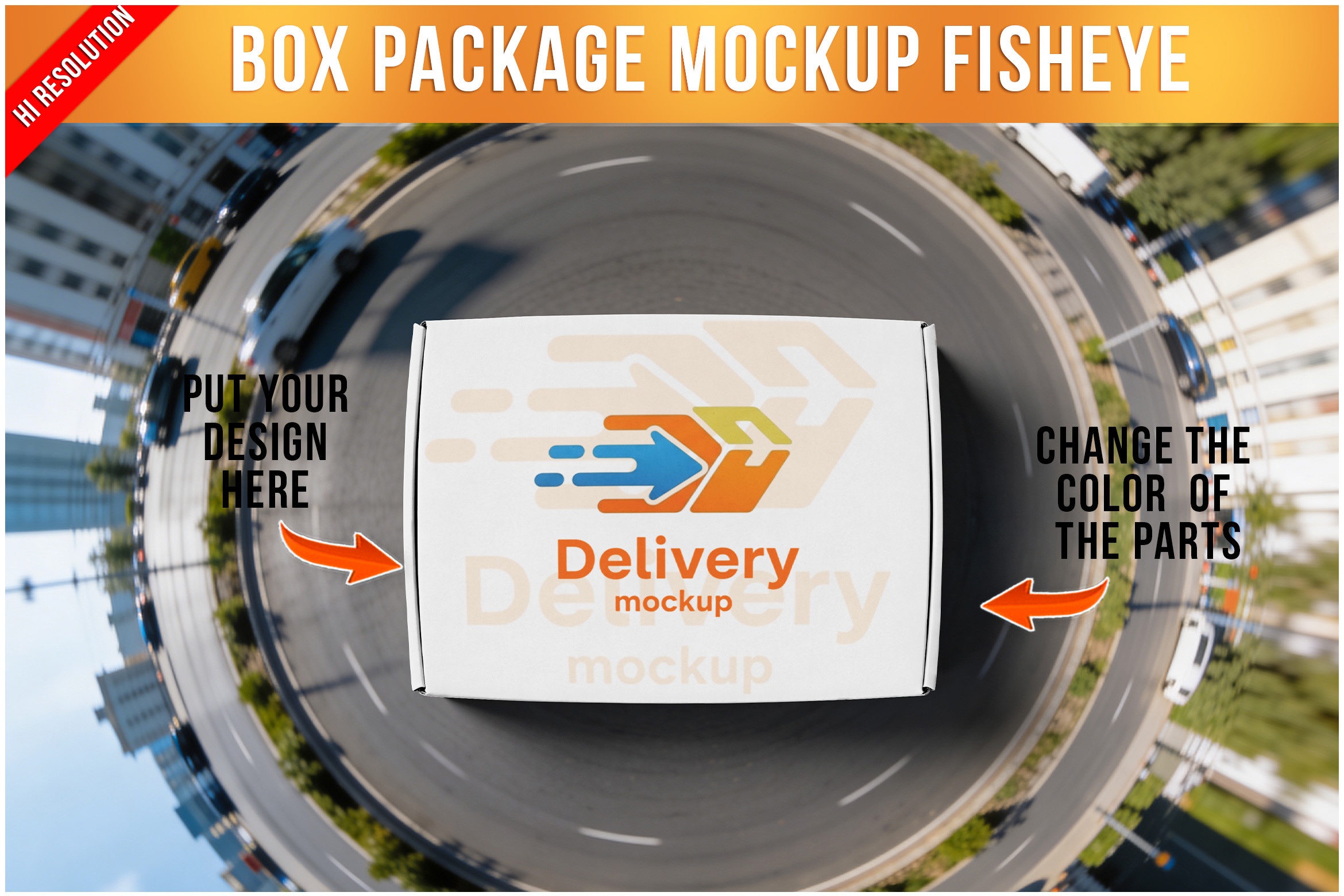 Fisheye Lens Box Packaging PSD, a Product Mockup by Bruno's Shop
