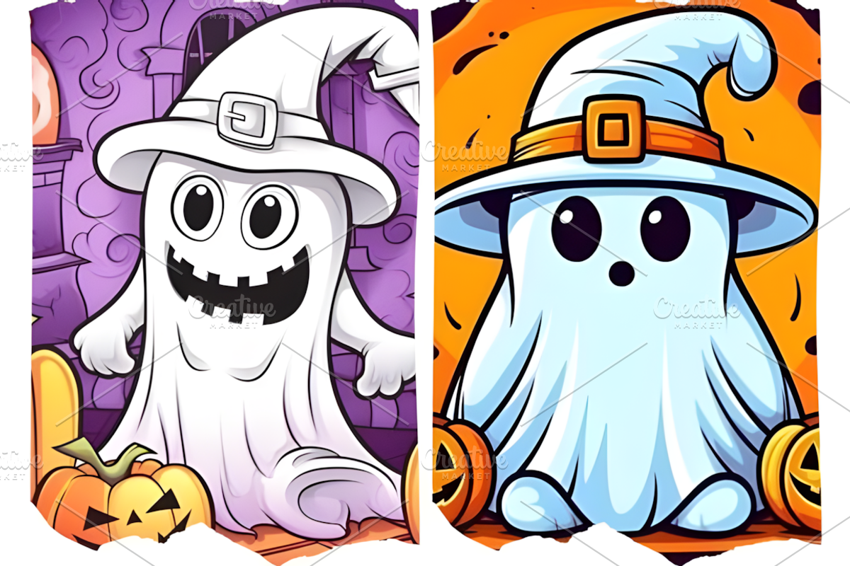 Cute Ghost Halloween Background, a Background Graphic by Coco Bloom (Photo 2 of 6)
